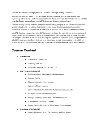 autocad 3d software training hyderabad autocad