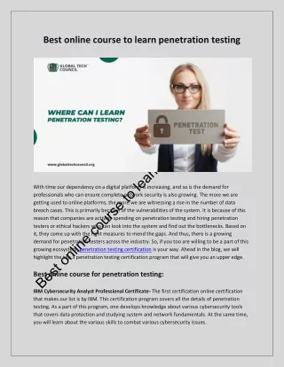 best online course to learn penetration testing