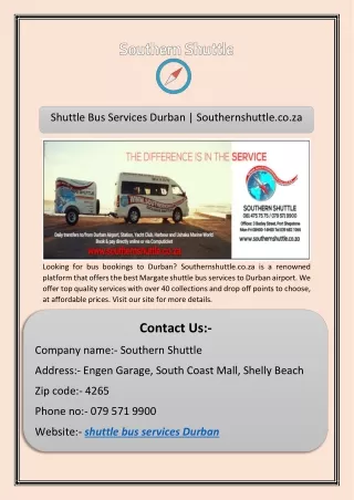 shuttle bus services durban southernshuttle co za