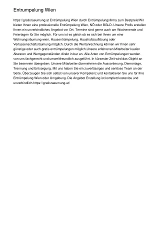 entrumpelung wien https gratisraeumung at entr