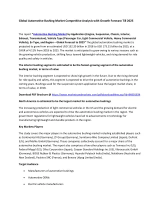 global automotive bushing market competitive