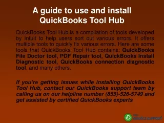 A guide to use and install QuickBooks Tool Hub