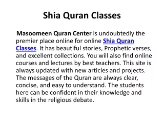 Shia Quran Classes | Shia Quran Lessons