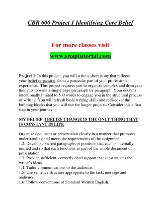 cbr 600 project 1 identifying core belief