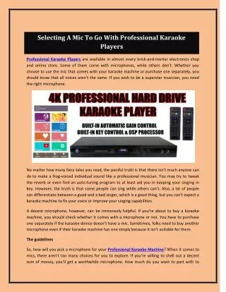 selecting a mic to go with professional karaoke