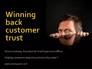Winning Back Customer Trust