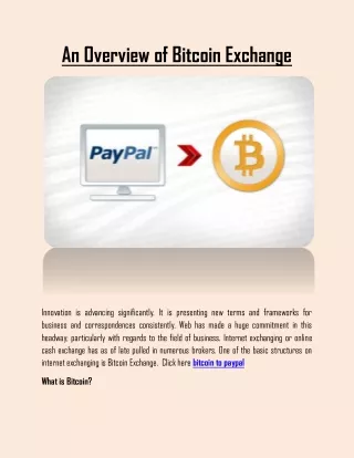 an overview of bitcoin exchange