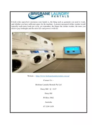 Commercial Laundry Machines Brisbane | Brisbanelaundryrentals.com.au