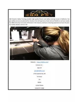 Firearm and Safety Training Course | 360FST.com