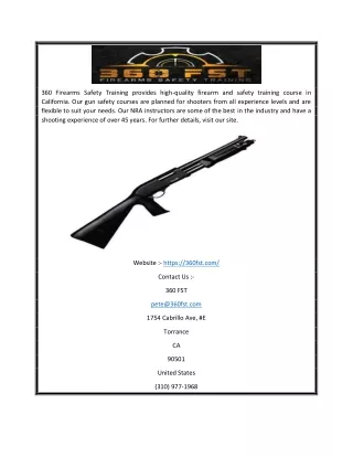 California Gun Safety Course Online | 360FST.com
