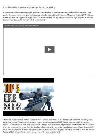 8 Videos About Scope For Ar 15 Rifle That'll Make You Cry