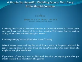 6 simple yet beautiful wedding gowns that every bride should consider