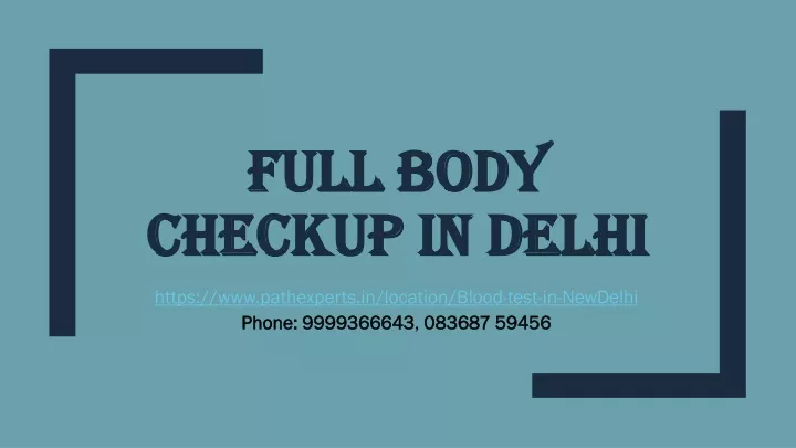 full body checkup in delhi