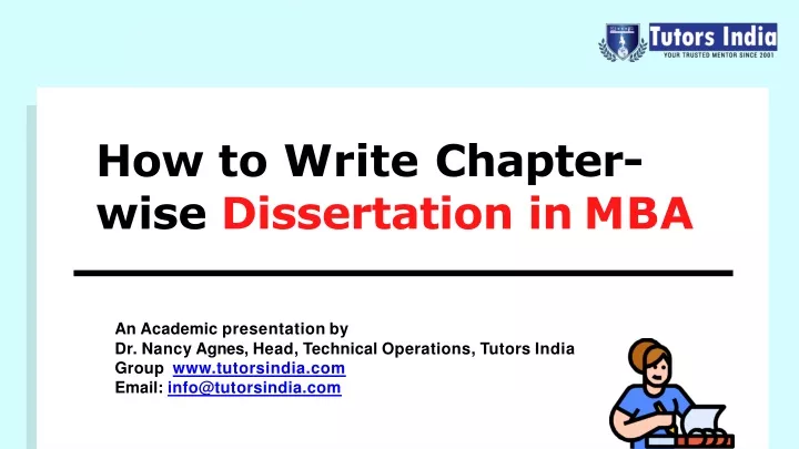 how to write chapter wise dissertation in mba