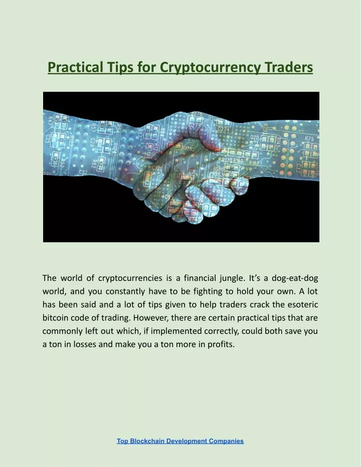 practical tips for cryptocurrency traders