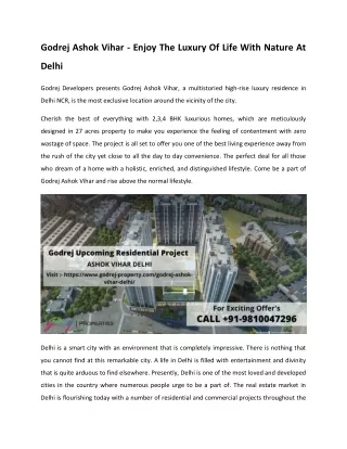 godrej ashok vihar enjoy the luxury of life with