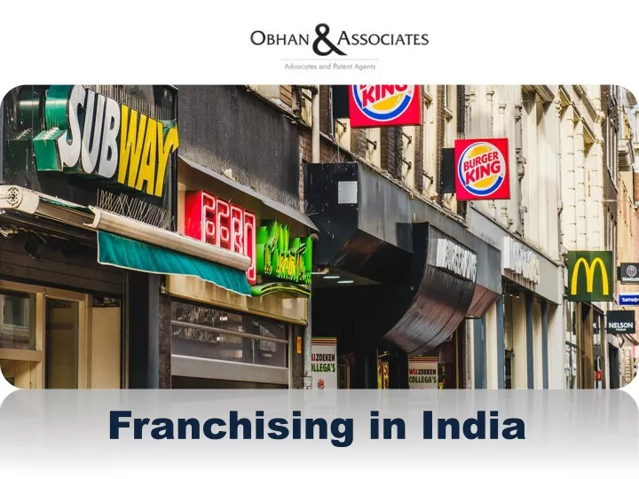 franchising in india