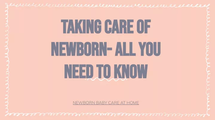 taking care of taking care of newborn