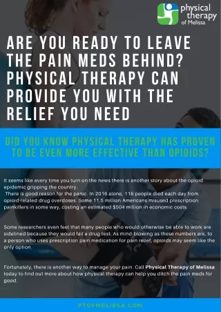 Are You Ready to Leave the Pain Meds Behind? Physical Therapy Can Provide You With the Relief You Need