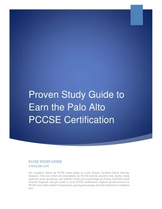 proven study guide to earn the palo alto pccse