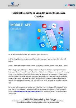 essential elements to consider during mobile