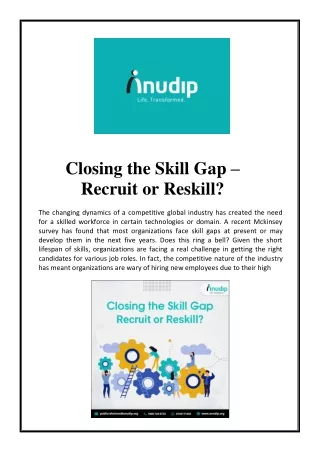 Closing the Skill Gap – Recruit or Reskill?