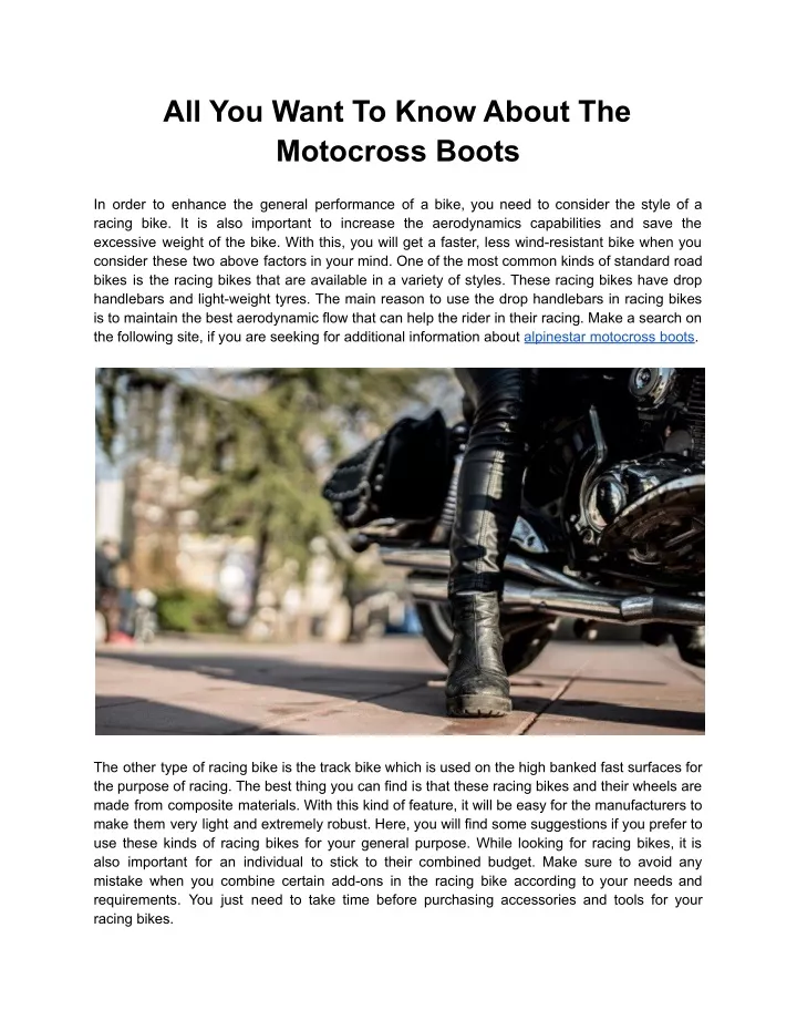 all you want to know about the motocross boots