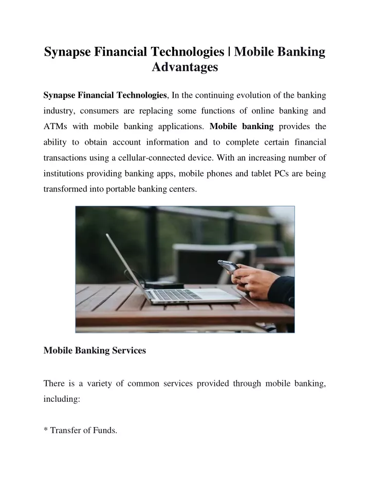 synapse financial technologies mobile banking