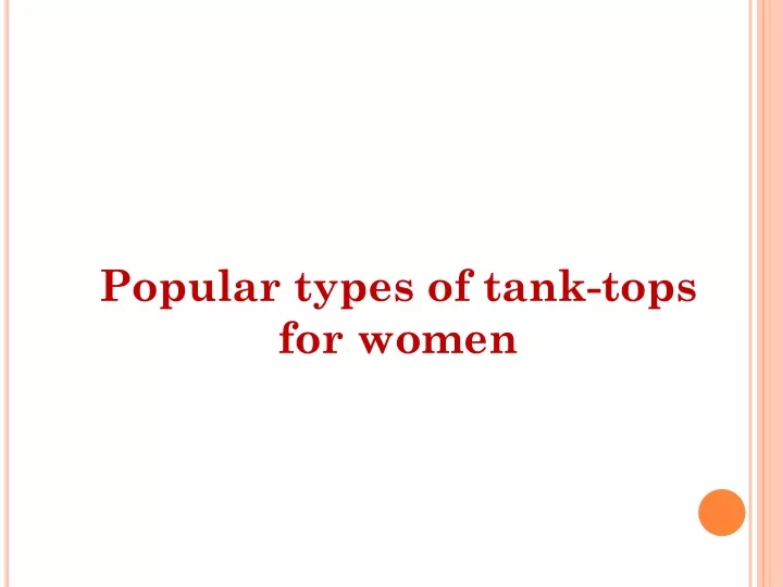 popular types of tank tops for women