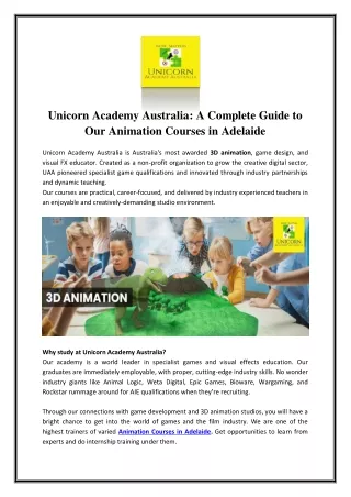 Animation Courses in Adelaide