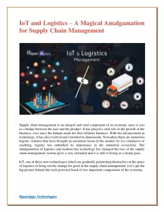 iot and logistics a magical amalgamation