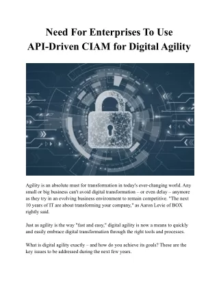 need for enterprises to use api driven ciam
