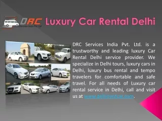 Luxury Car Rental Delhi