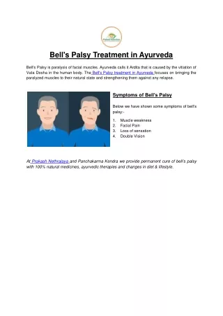 Bell's Palsy Treatment in Ayurveda