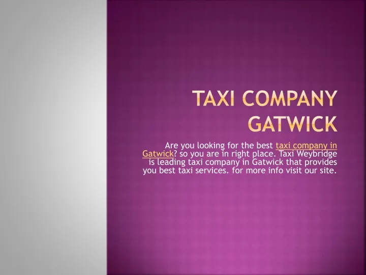 taxi company gatwick