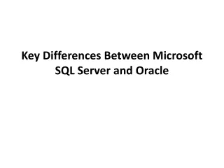 Oracle SQL Server