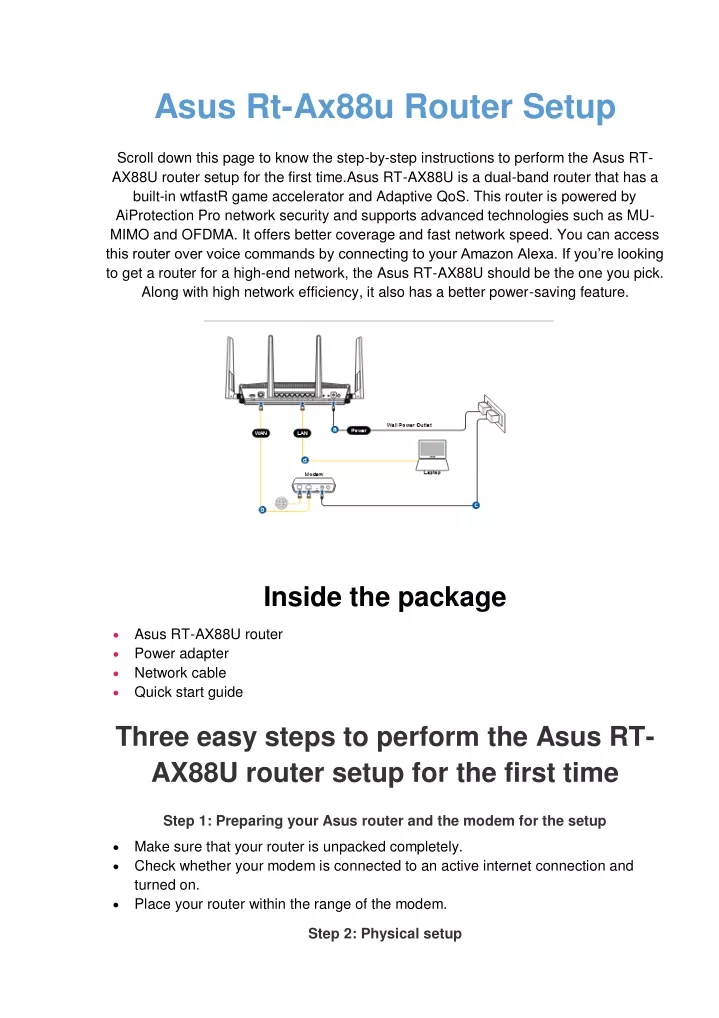asus rt ax88u router setup