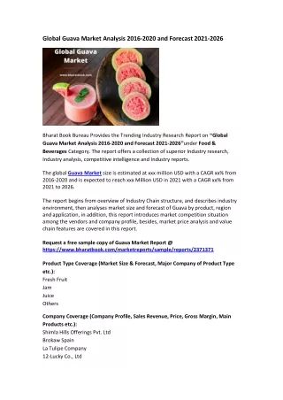global guava market analysis 2016 2020