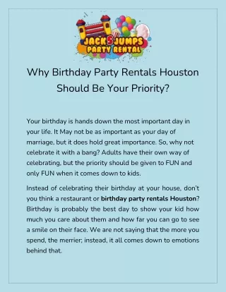 Birthday Party Rentals Services in Houston | Jack5Jump Party Rental