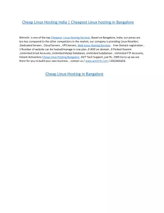 Best Web Linux Hosting Services | Web Hosting Services In Bangalore