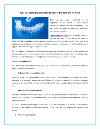 types of dental implants how to choose the best