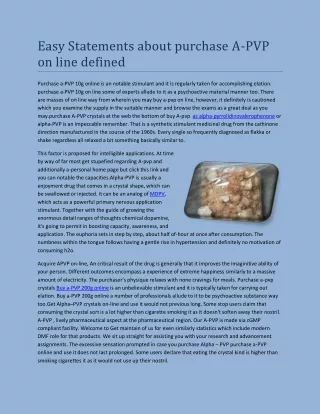 easy statements about purchase a pvp on line