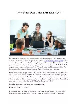 how much does a free lms really cost