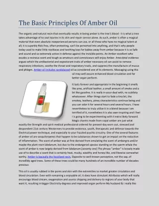 the basic principles of amber oil