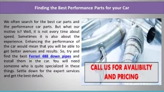 Finding the Best Performance Parts for your Car