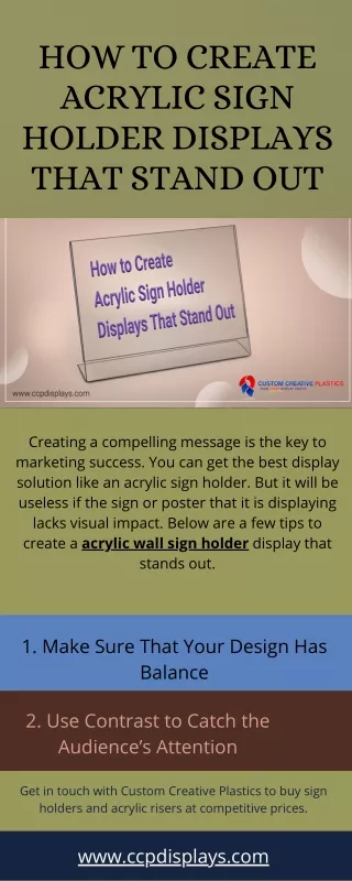 how to create acrylic sign holder displays that