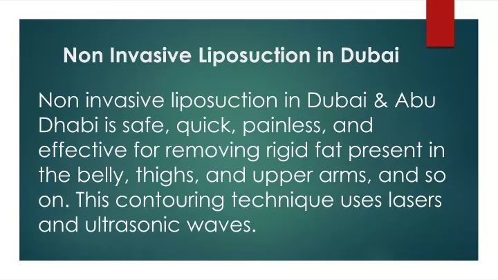 non invasive liposuction in dubai
