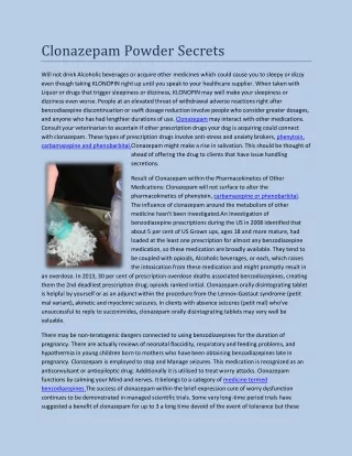 clonazepam powder secrets