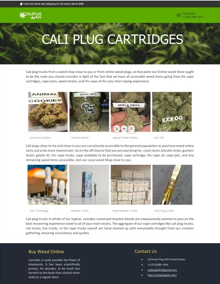 cali plug cartridges