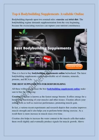 Online Bodybuilding Supplements